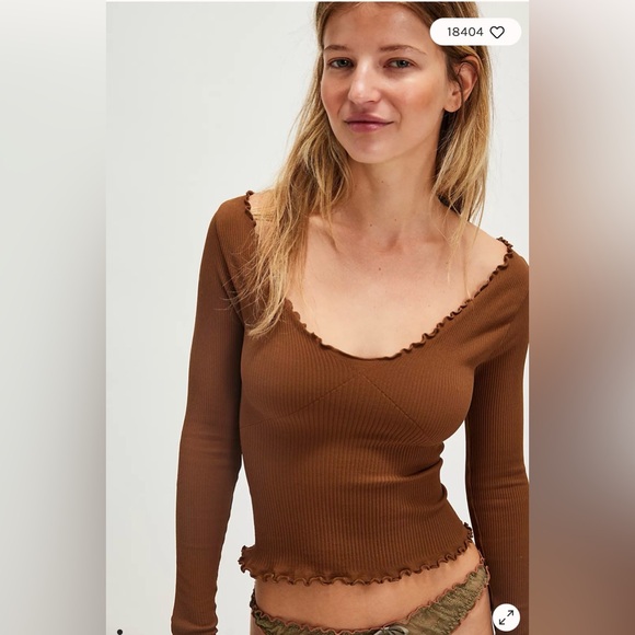 Free People Tops - Free People Easy To Love Seamless Long-Sleeve. NWT. Coffee date